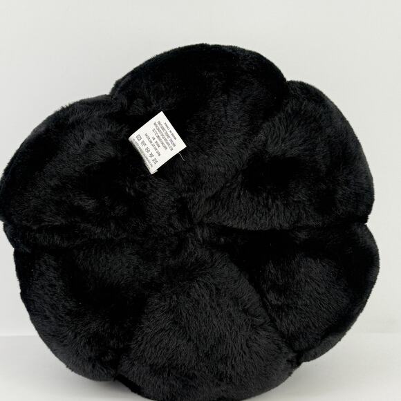 Halloween Faux Fur Black Gold Studs Cat Ears Plush Pumpkin 11" Thanksgiving Goth - Picture 6 of 6